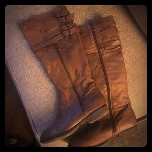 Cognac Knee High Boots